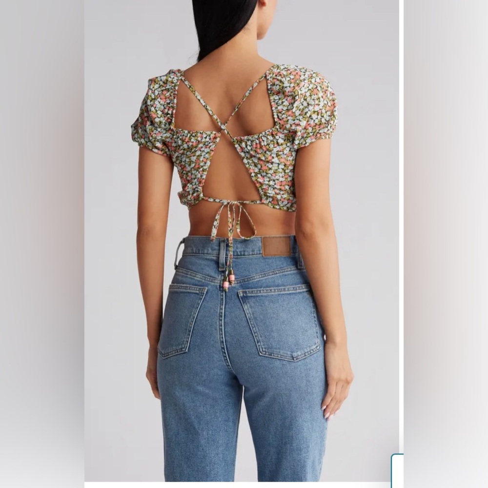Maaji Ditsy Duo Riley Crop Top Pink . Size L
